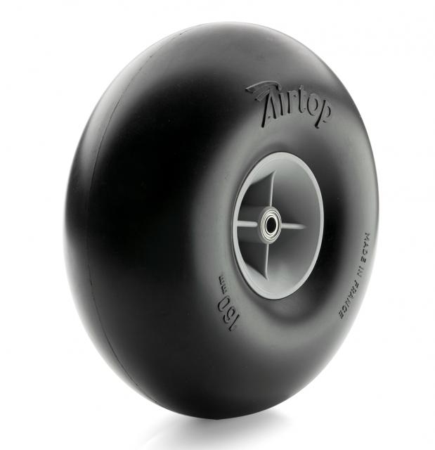 Airtop balloon pneumatic wheels ø160 mm with bearing. 1 pair